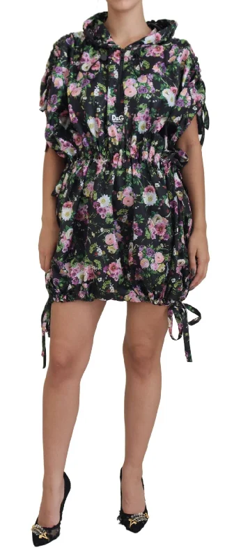 Dolce & Gabbana Elegant Floral Mini Dress with Logo Women's Detail Classic Solid Mini Dress