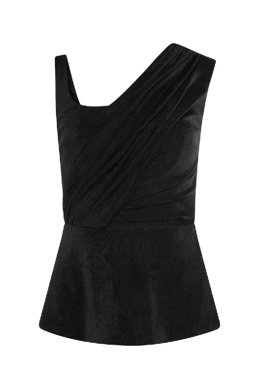 BLACK SLOPES ASYMMETRICAL SHIRT-- Lace Blend Ribbed Blend Corduroy Blend