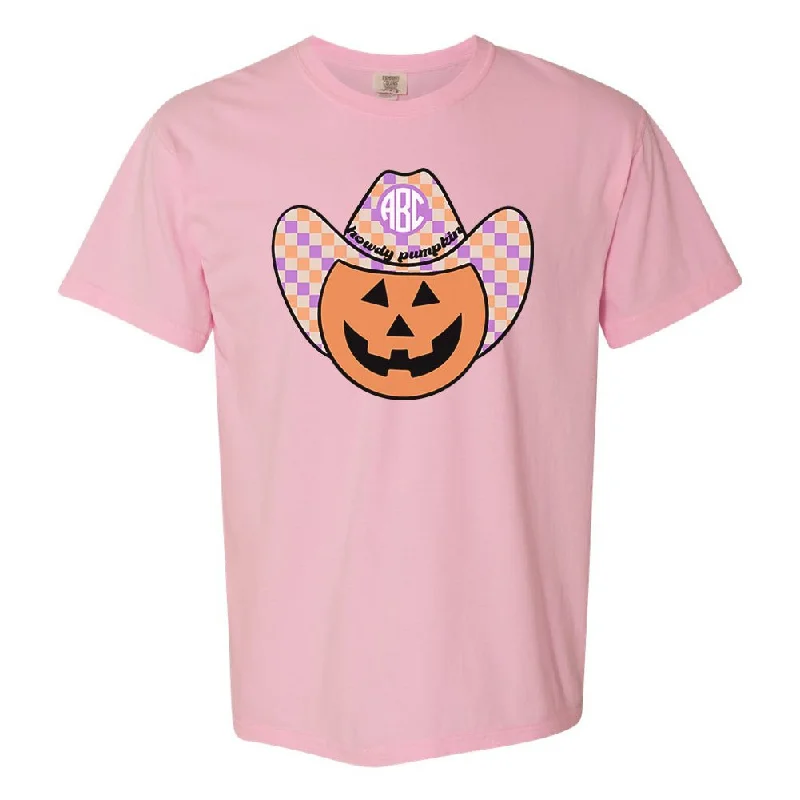 Monogrammed 'Howdy Pumpkin' T-Shirt-- Solid Color Striped Floral
