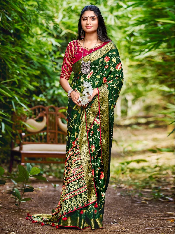 Women's Soft Silk Pink Woven Design Designer Saree With Blouse Piece Satin Drape Blouse