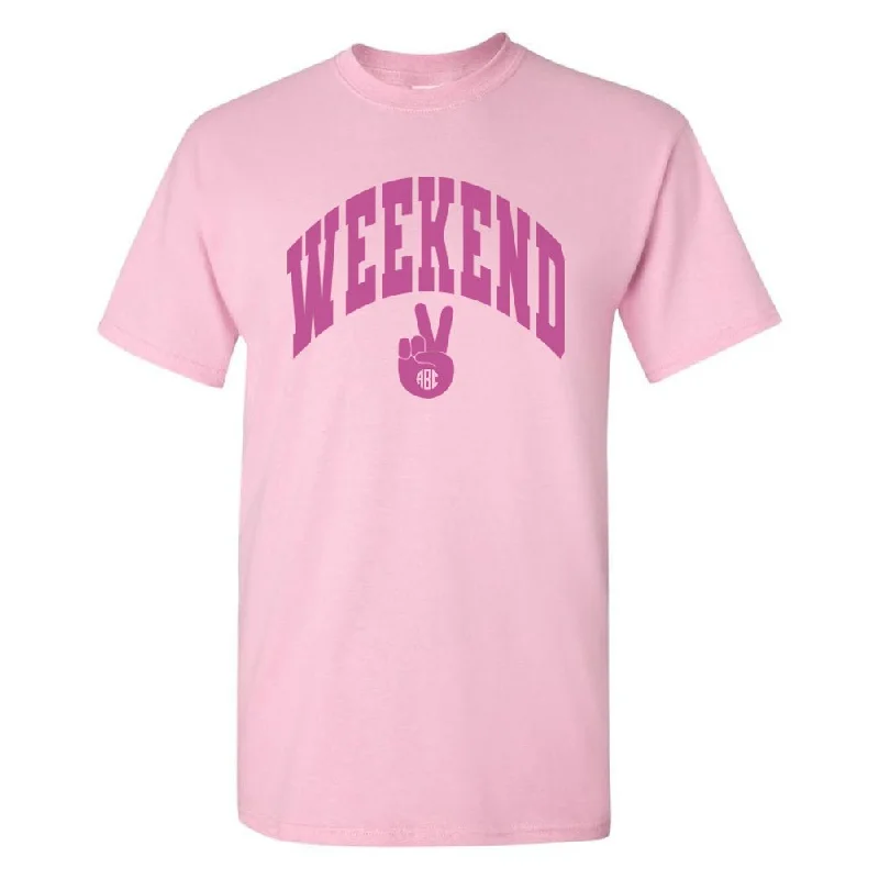 Monogrammed 'Weekend' Basic T-Shirt-- Machine Wash Dry Clean Hand Wash