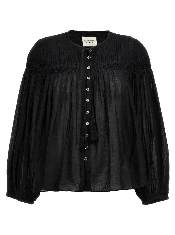 Abadi Shirt-- Silk Blend Satin Velvet