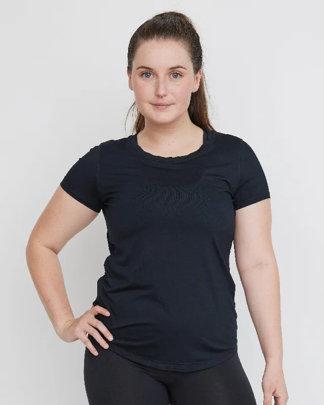 Freedom T-Shirt | Black-- Beaded Sequined Faux Fur