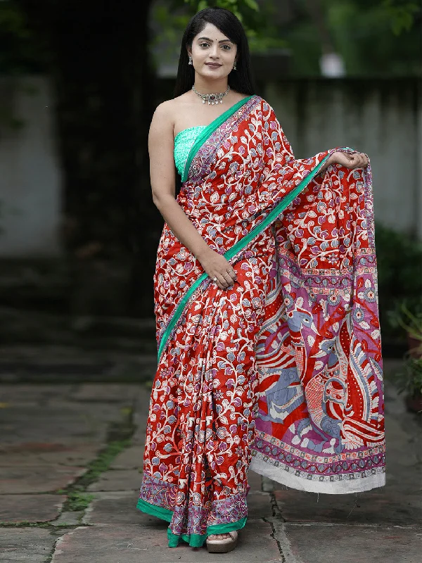 Women's Cotton Sea Green Printed Designer Saree With Blouse Piece Casual Relaxed Fit Blouse