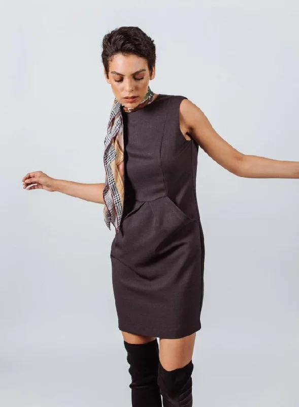 Luxe Wool Mini Dress Elegant Satin Lace Mini Dress