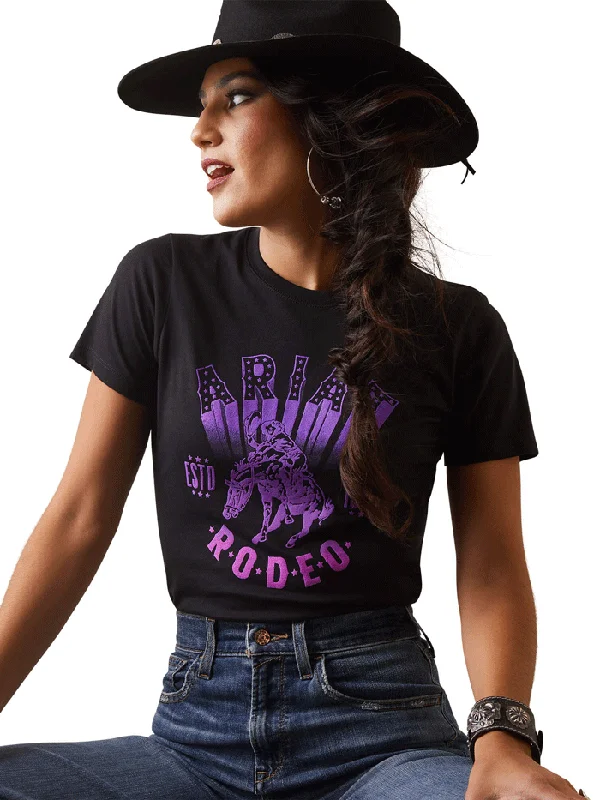 Ariat 10044614 Womens Vintage Rodeo T-Shirt Black-- Collared T-Shirt Boat Neck A-Line Ariat 10044614 Womens Vintage Rodeo T-Shirt Black-- Collared T-Shirt Boat Neck A-Line