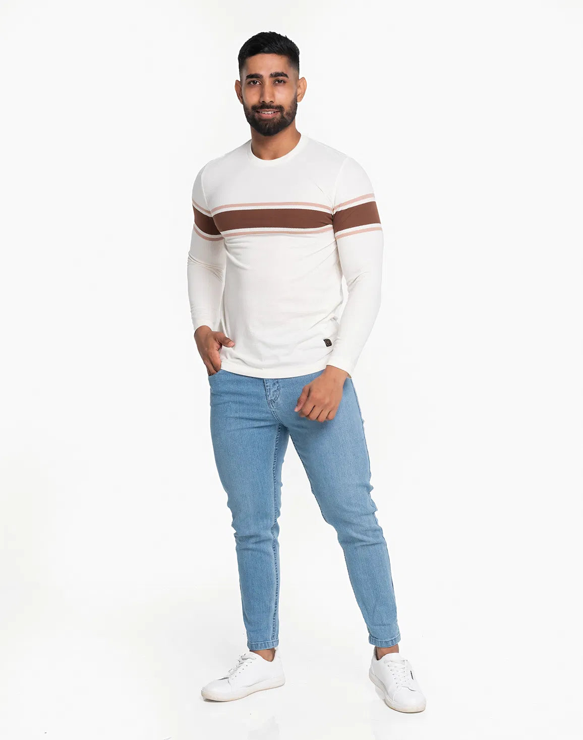 DEEDAT PORTOFINO Tee Shirt - White-- Chenille Blend Fleece Blend Nylon Blend