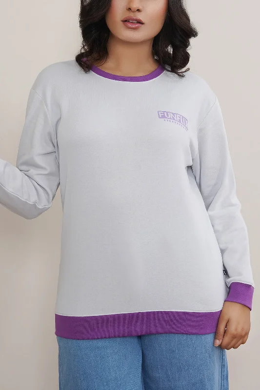 Women Funflix Sweat Shirt-- V-Neck T-Shirt Long Sleeve Cotton