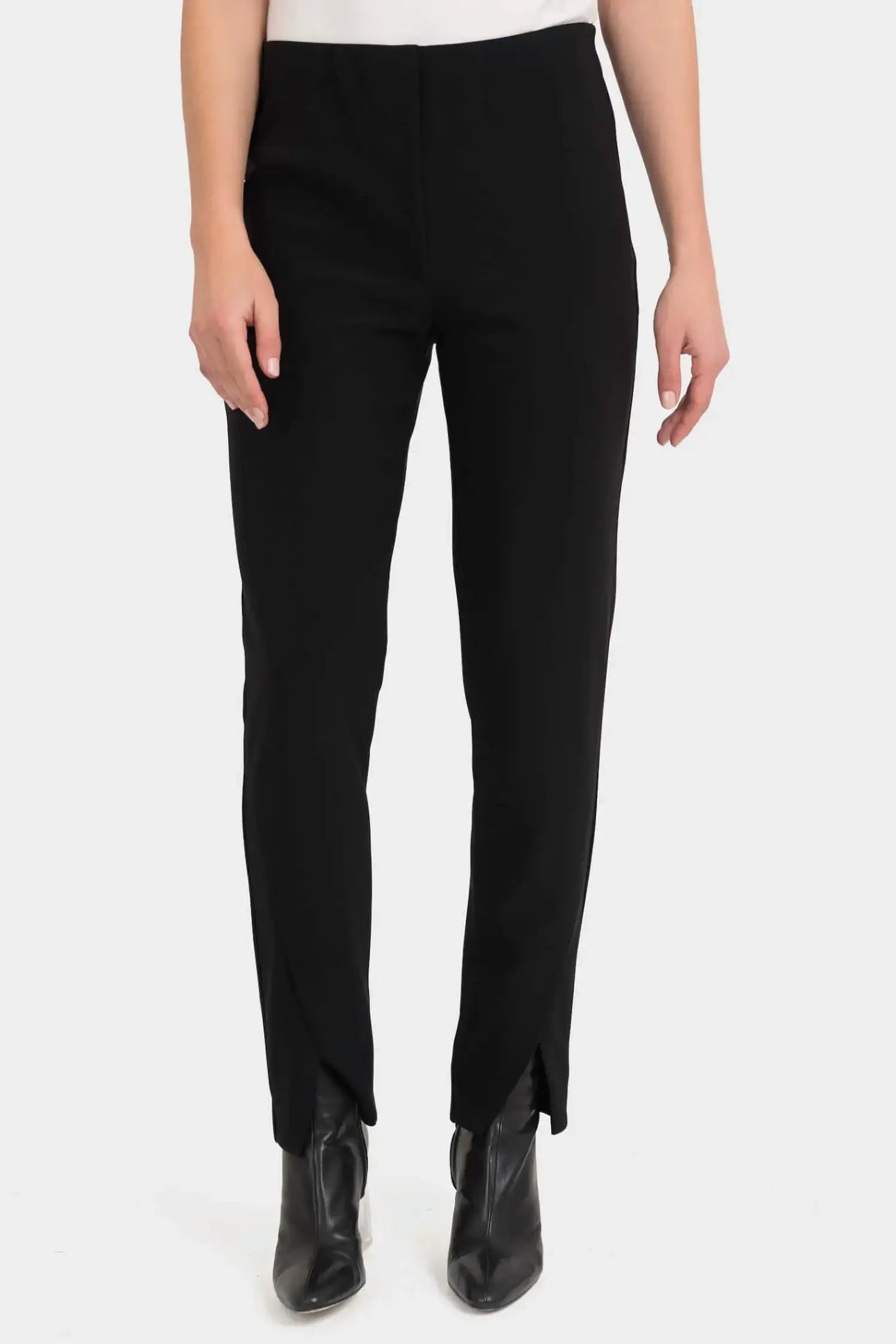 Front Cutout Pant In Black Elegant High-Waist Pants