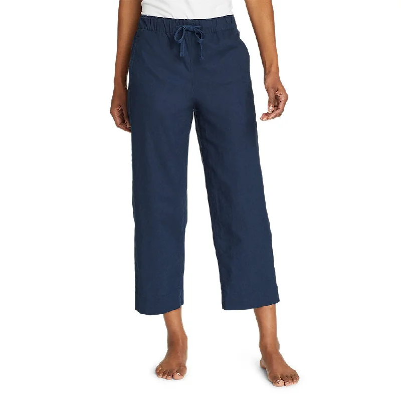 Women's Wave Break Wide Leg Crop Pants Formal Stretch Pants