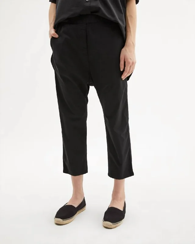 Casablanca Elastic-Waist Pant in Jet Black Classic Flared Pants