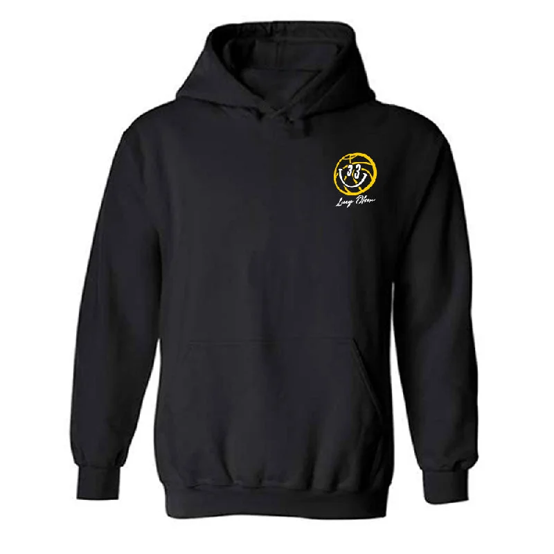 Iowa - NCAA Women's Basketball : Lucy Olsen - Just Enjoy It Hooded Sweatshirt Hoodie with Puffed Sleeves Voluminous Trendy