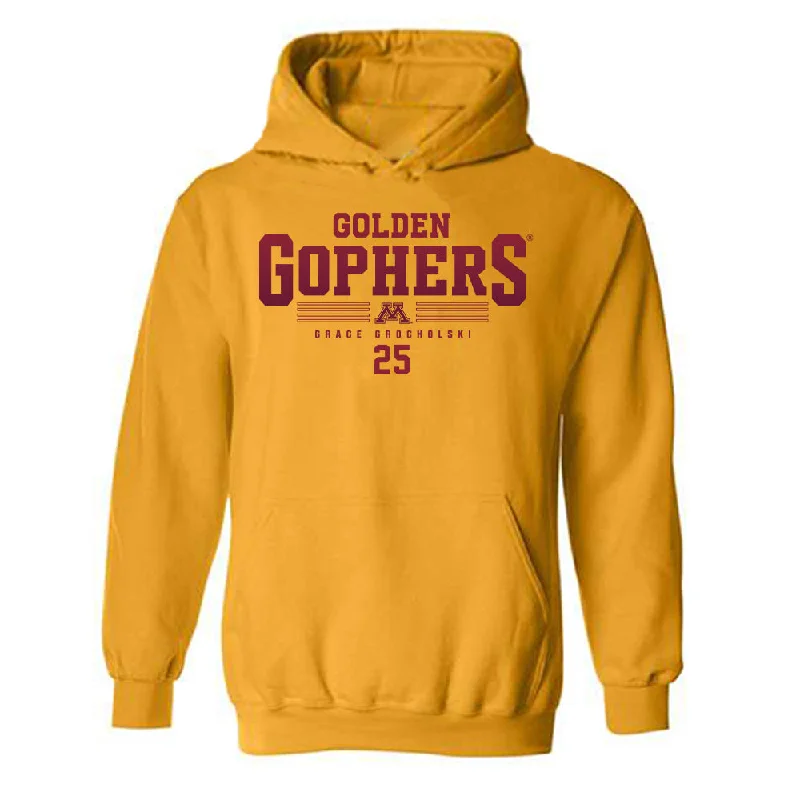 Minnesota - NCAA Women's Basketball : Grace Grocholski - Classic Fashion Shersey Hooded Sweatshirt Hoodie with Drawstring Waist Adjustable Fitted Minnesota - NCAA Women's Basketball : Grace Grocholski - Classic Fashion Shersey Hooded Sweatshirt Hoodie with Drawstring Waist Adjustable Fitted