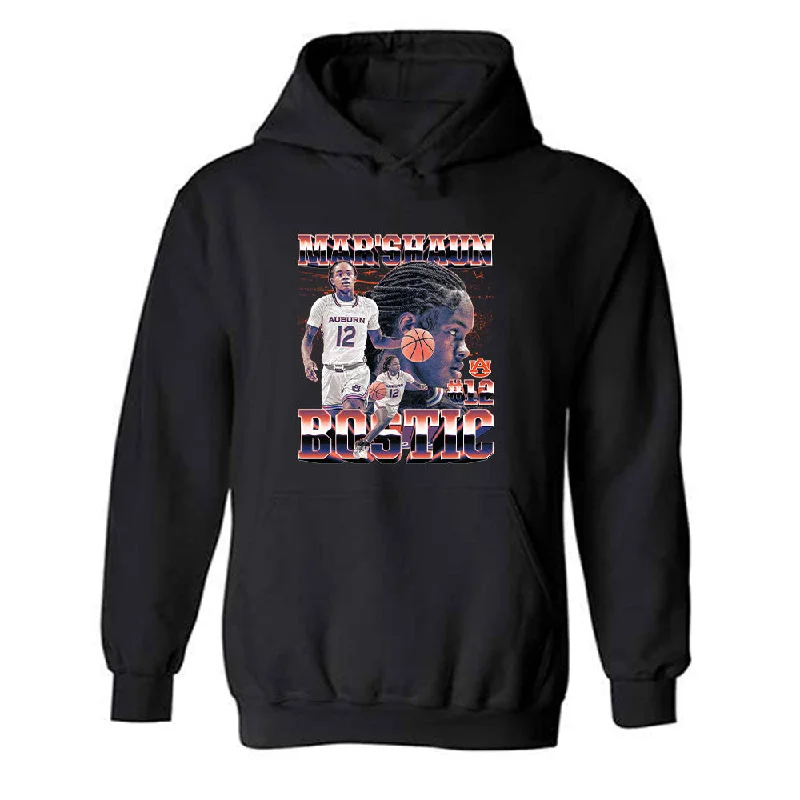 Auburn - NCAA Women's Basketball : Mar'shaun Bostic - Player Collage Hooded Sweatshirt Hoodie with Ribbed Neckline Snug Warm