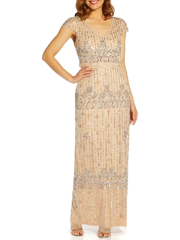 Womens Embellished Maxi Evening Dress Tunics Running lightweight