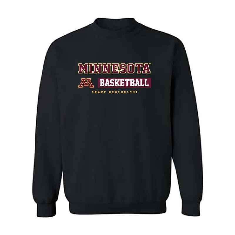 Minnesota - NCAA Women's Basketball : Grace Grocholski - Classic Fashion Shersey Crewneck Sweatshirt Hoodie with Ribbed Neckline Snug Warm