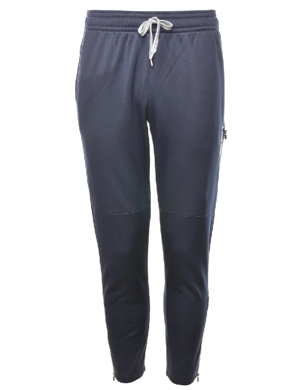 Navy Slim Leg Track Pants - W30 Chic Capri Pants