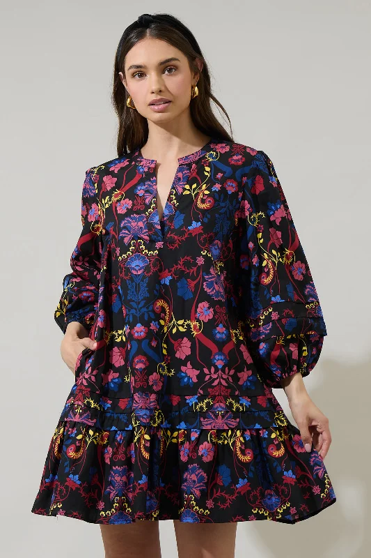 Palmero Midnight Velma Ruffle Shift Dress Tunics Favorite customer