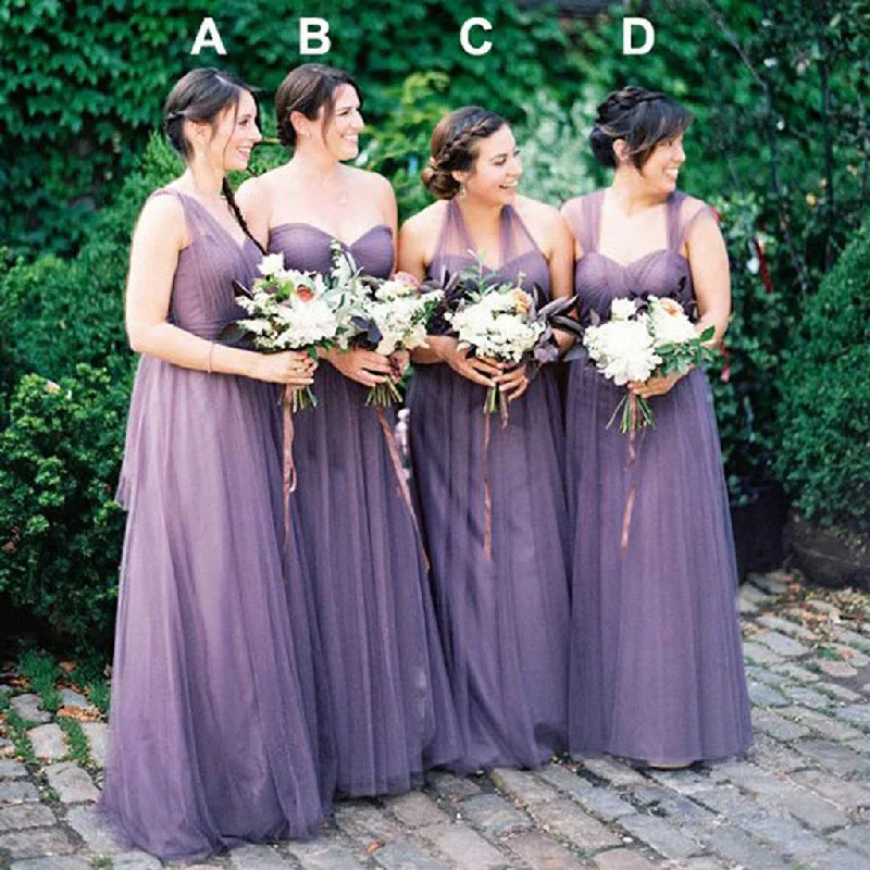 Online Convertiable Mismatched Tulle Long Wedding Party Dresses Cheap Charming Bridesmaid Dresses, WG167 Tunics Bestseller popular
