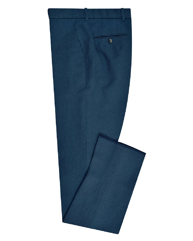 Linen Cotton Canvas: Steel Blue Dress Pant Soft Stretch Leggings