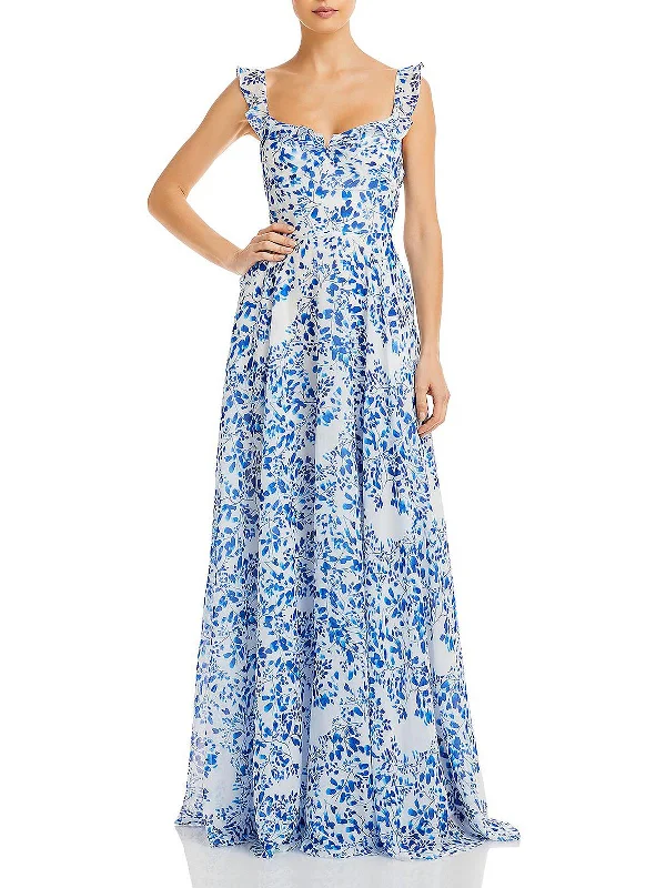 Evangeline Womens Chiffon Printed Evening Dress Tunics Sophisticated sleek