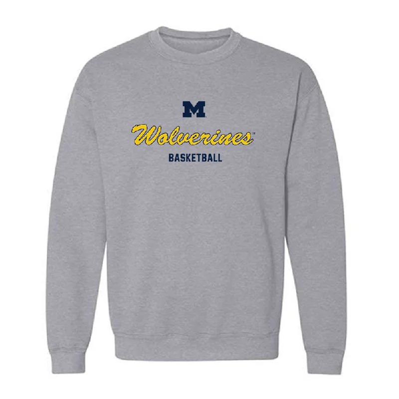 Michigan - NCAA Women's Basketball : Alyssa Crockett - Classic Shersey Crewneck Sweatshirt Hoodie with Rolled Sleeves Casual Relaxed