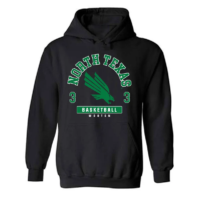 North Texas - NCAA Women's Basketball : Desiree Wooten - Fashion Shersey Hooded Sweatshirt Hoodie with Snap Buttons Easy Quick