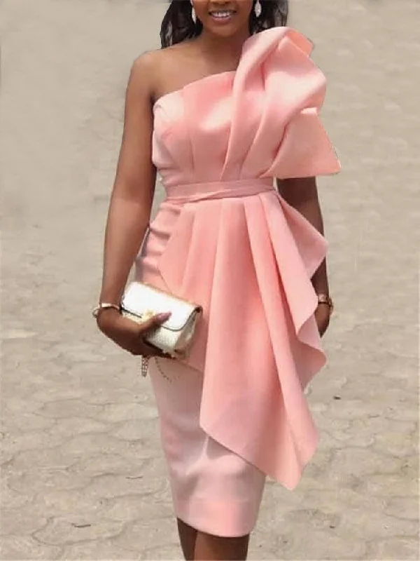 Wrapped chest dress evening dress Tunics Office stylish