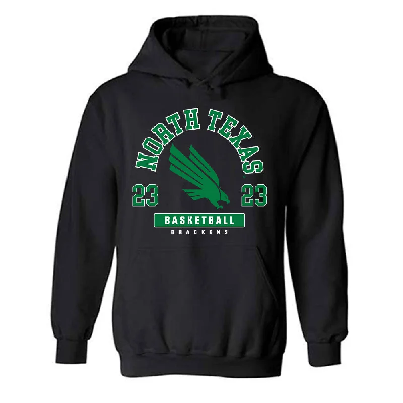 North Texas - NCAA Women's Basketball : Shadasia Brackens - Fashion Shersey Hooded Sweatshirt Hoodie with Full-Zip Functional Layering