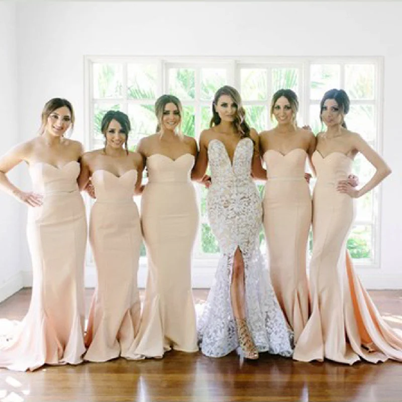New Arrival Sweet Heart Mermaid Sexy Long Wedding Party Dresses For Maid of Honor, WG113 Tunics Custom made