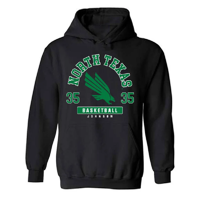 North Texas - NCAA Women's Basketball : Aniyah Johnson - Fashion Shersey Hooded Sweatshirt Hoodie with Half-Zip Sporty Casual