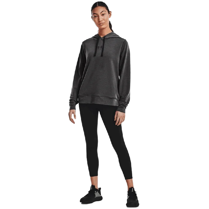 UA Women's Rival Terry Hoodie Hoodie with Ribbed Neckline Snug Warm