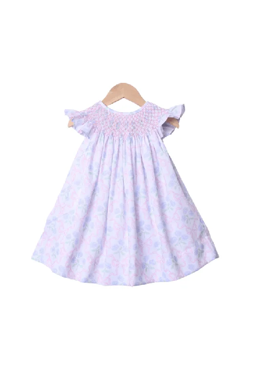 Smocked Heirloom Hydrangea Bow Dress Tunics Seasonal trendy