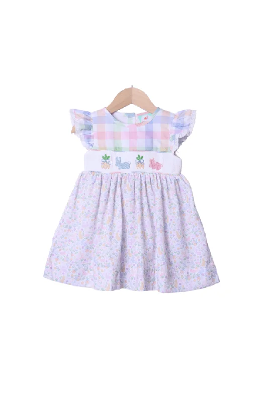 Smocked Bunny Pastel Gingham Dress Tunics Favorite customer