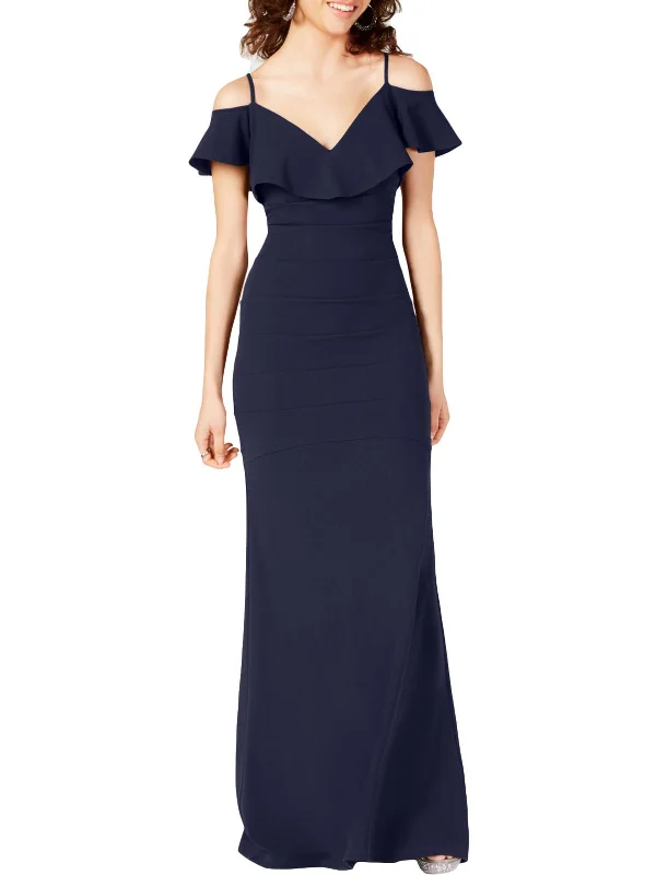 Juniors Womens Off-The-Shoulder Popover Evening Dress Tunics New arrival