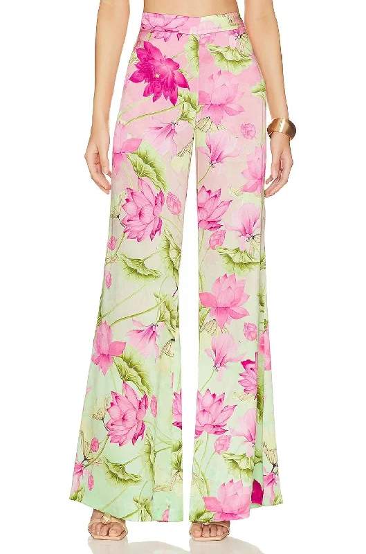 Ren Silk Pants in Pink Lotus Modern Stretch Trousers
