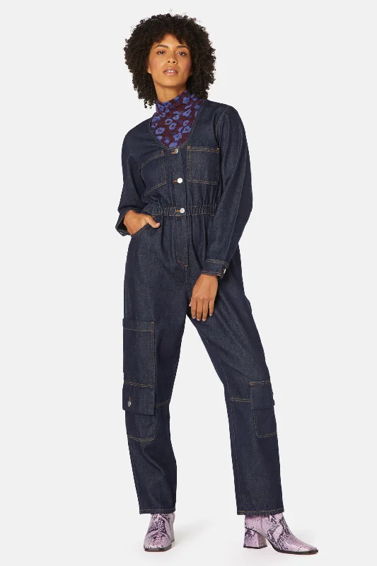 Indigo Pantsuit Elegant Wool Trousers