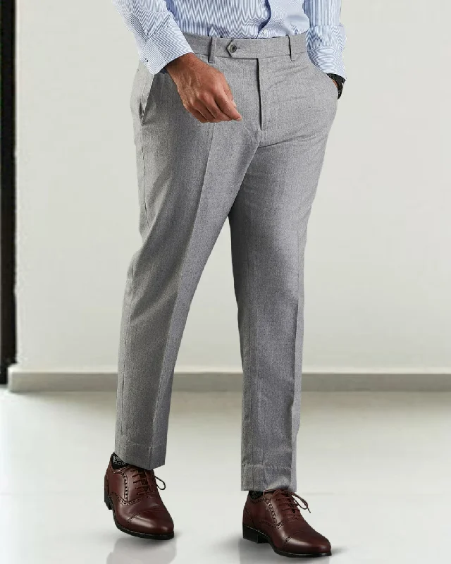 Vitale Barberis Canonico - Flannels  Light Grey Dress Pant Stylish Slim Trousers