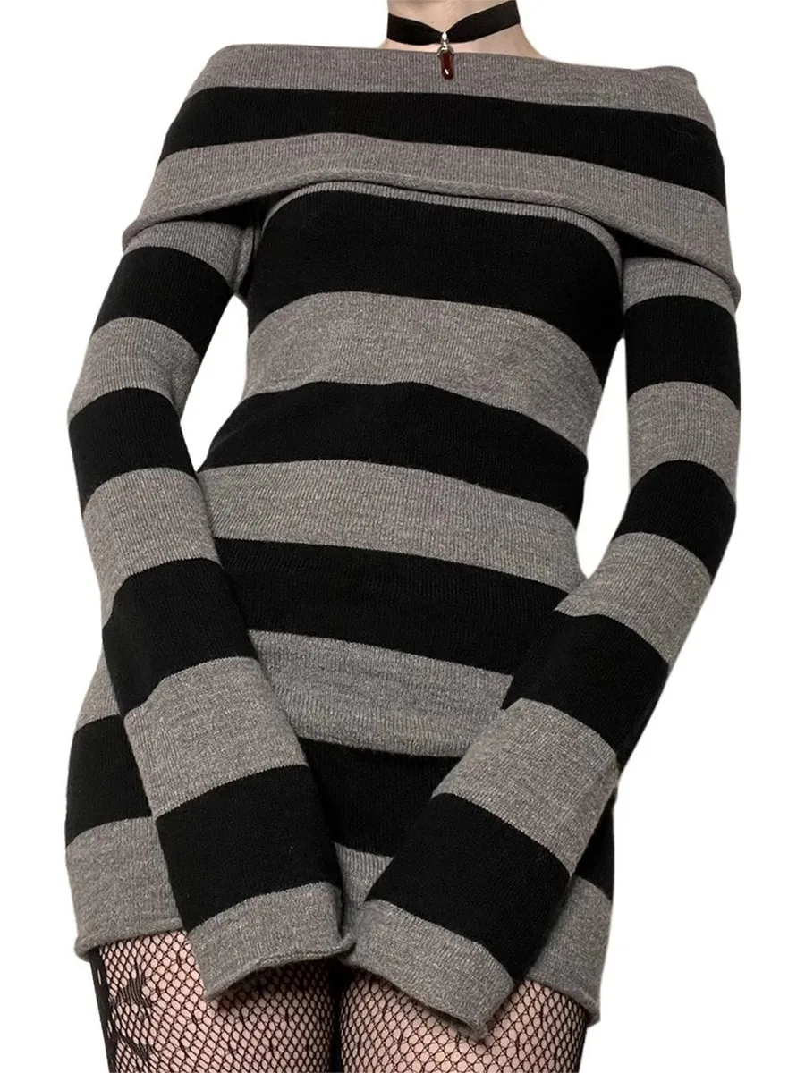 Bonnyshow Women Mini Bodycon Dress Stripe Boat-Neck Long Sleeve Short Dress Spring Autumn Wrapped Hip Party Dress Tunics Bridal satin