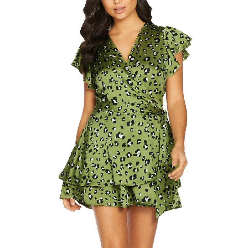 Sexy printed waist tie dress Shift Classic Vintage