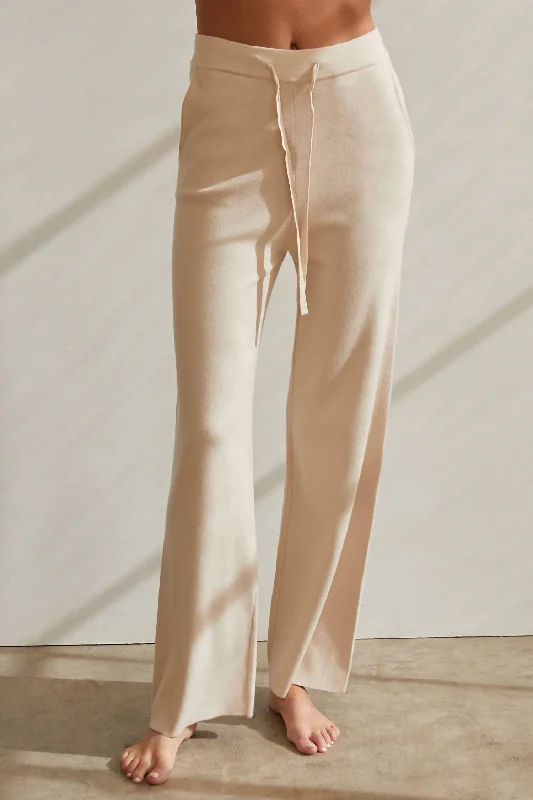 To The Music Lounge Pants in Cream Fashionable Track Pants