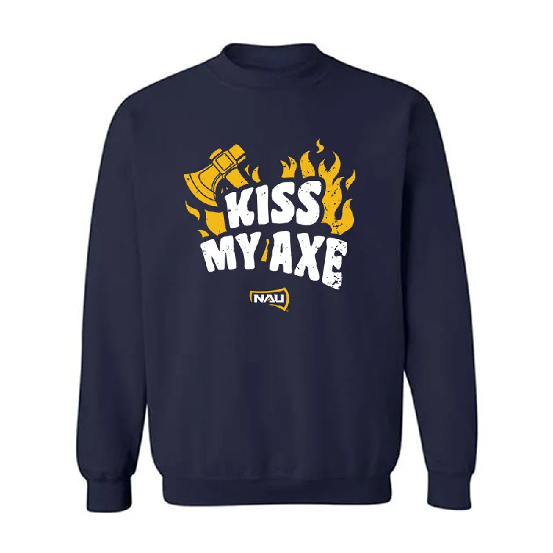 Northern Arizona - NCAA Women's Basketball : Audrey Taylor - Kiss My Axe V3 Classic Shersey Crewneck Sweatshirt Hoodie with Monochrome Minimalist Simple
