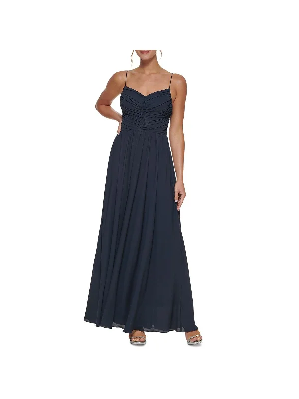 Womens Ruched-Bodice MaxI Evening Dress Tunics Versatile stylish