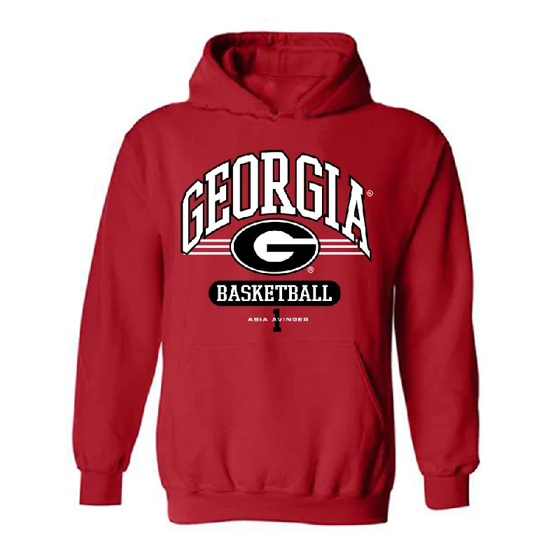 Georgia - NCAA Women's Basketball : Asia Avinger - Classic Fashion Shersey Hooded Sweatshirt Hoodie with Double Zipper Versatile Adjustable Georgia - NCAA Women's Basketball : Asia Avinger - Classic Fashion Shersey Hooded Sweatshirt Hoodie with Double Zipper Versatile Adjustable