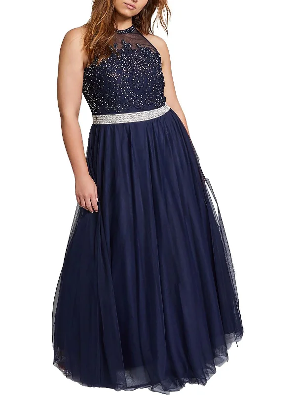 Plus Womens Embellished Juniors Evening Dress Tunics Exclusive limited