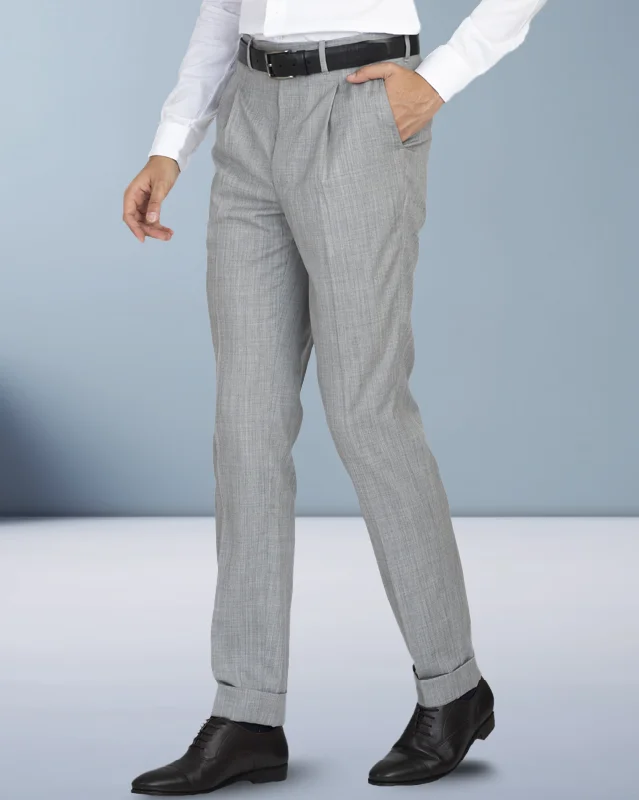 EZS Washable Wool Grey Pant Elegant Dress Pants