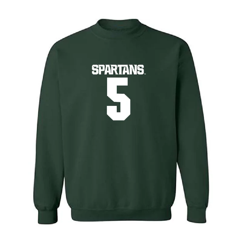 Michigan State - NCAA Women's Basketball : Emma Shumate - Generic Shersey Crewneck Sweatshirt Hoodie with Set-In Sleeves Structured Classic