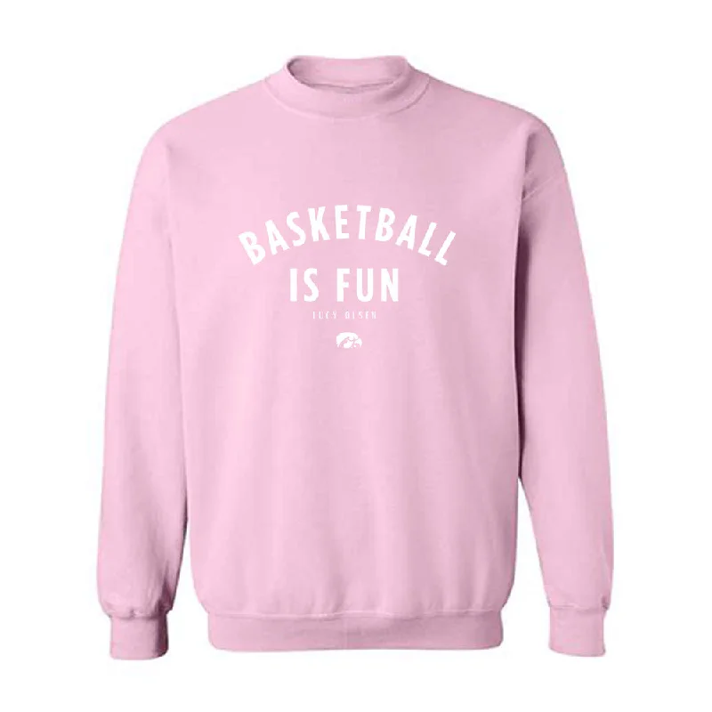 Iowa - NCAA Women's Basketball : Lucy Olsen - Crewneck Sweatshirt Hoodie with Velcro Closure Adjustable Secure Iowa - NCAA Women's Basketball : Lucy Olsen - Crewneck Sweatshirt Hoodie with Velcro Closure Adjustable Secure
