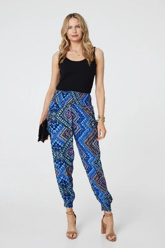 Aztec Print High Waist Harem Pants Casual Sweatpants Style
