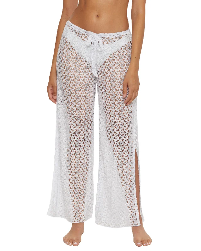 2025 Becca by Rebecca Barbados Platinum Lace Crochet Pants - 5650471 Comfy Athletic Pants